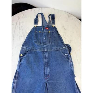 Dickies Carpenter Latzhose Herren W38 Denim Baumwolle Latz Overall gespült indigoblau - Bild 1 von 11
