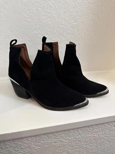 Women’s Jeffrey Campbell Cromwell Distressed Suede Western Bootie Size 9.5 - Picture 1 of 9