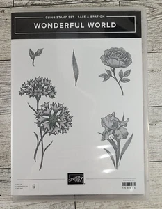 Stampin' Up! - Wonderful World Cling Stamp Set 2022 SAB *Retired* - Picture 1 of 3
