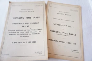 1970 Western Region Railway Working Timetable Section I Westbury Basingstoke - Bild 1 von 8