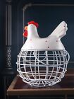 Metal Farmhouse Style Chicken Design Egg Basket/Decorative Storage for Kitchen