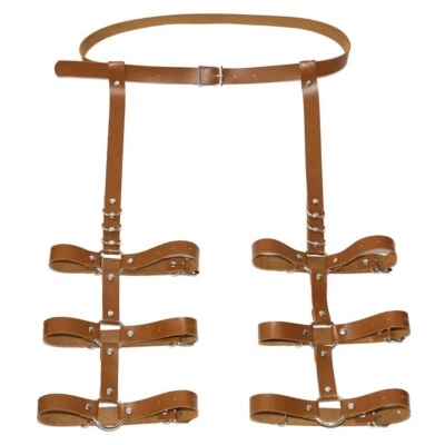 Cinturón liguero gótico punk imitación cuero arnés corporal cinturón muslo ajustable bondage Foto 1 de 4