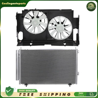 A/C Condenser & Radiator Condenser Cooling Fan Kit For 2013-18 Toyota RAV4 2.5L Foto 1 de 4