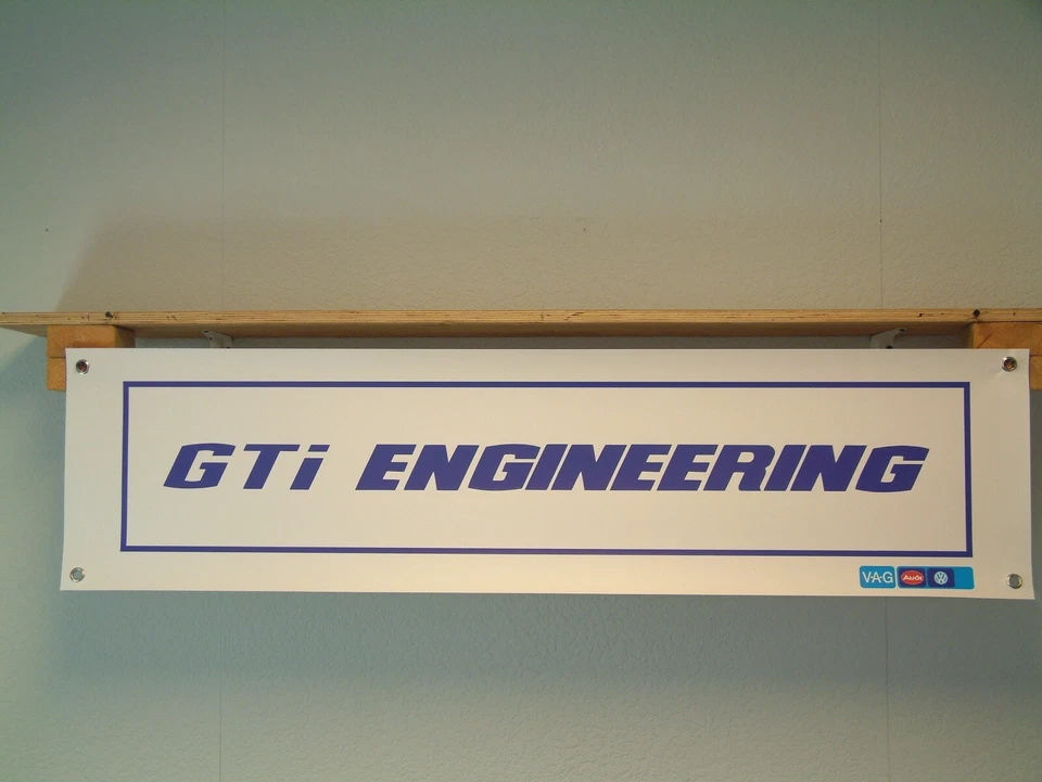 GTi Engineering Banner VW Audi Car Workshop Garage retro Wall Display Golf VAG