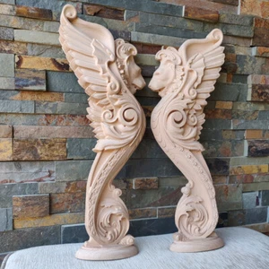 Lujo Chimenea Abrigo Madera Tallada Griffin Mozo Gótico Restauración del Hogar Hágalo usted mismo - Imagen 1 de 13