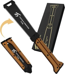 8 Inch Folding Hand Saw, Double Edge 13/14 TPI SK5 Blade for Woodworking - Picture 1 of 7