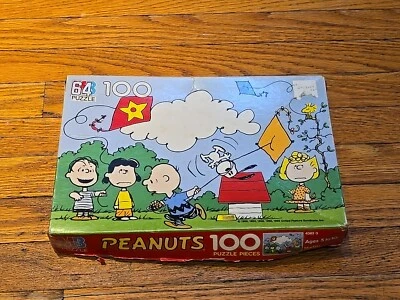 Rompecabezas Peanuts 1965 MB de colección 100 piezas Snoopy Charlie Brown cometa voladora Foto 1 de 4