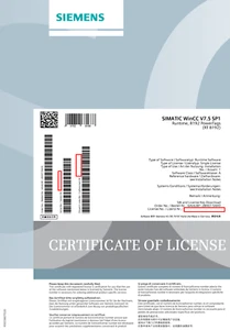 Siemens 6AV6381-2BH07-5AH0 original license WinCC  V7.5 SP2, RT 8192 tags  - Zdjęcie 1 z 3
