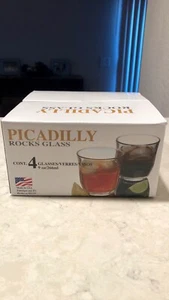 Libbey Picadilly 9 oz set di 4 bicchieri in vetro trasparente bianco confezione al dettaglio nuovi - Foto 1 di 4