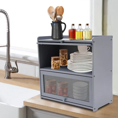 Moderno gabinete de almacenamiento de 2 niveles cocina dormitorio encimera gabinete de almacenamiento Foto 1 de 4