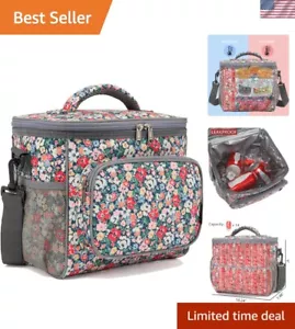Versatile Borsa Porta Pranzo Isolata con Disegno Floreale - Perfetta per Scuola e Viaggi - Foto 1 di 11
