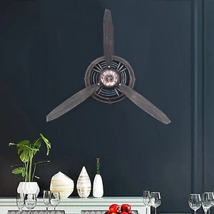 Iron Metal Airplane Propeller Aviation Clock Art Wall Clock Decor Antique - Picture 1 of 9