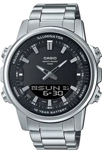 Casio AMW880D-1A Mens Enticer World Time Telememo Analog Digital Watch White - Picture 1 of 1