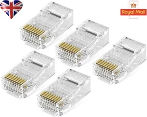 LOTE DE EXTREMOS DE CABLE DE RED CONECTORES DE PASO RJ45 EZ CRIMPADO ENCHUFE FINAL CAT5E CAT6 - Imagen 1 de 5