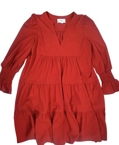 Abito Pomander Place Tuckernuck taglia grande rosso Kenzo popeline con volant a strati