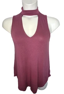 Camiseta sin mangas halter mediana Express para mujer corte púrpura escote ojo de cerradura - Imagen 1 de 11