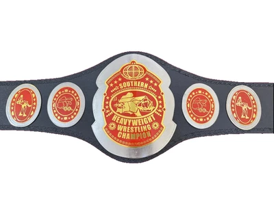 NUEVO Cinturón Campeonato de Lucha Peso Pesado del Sur 2MM LATÓN Talla Adulto Foto 1 de 4