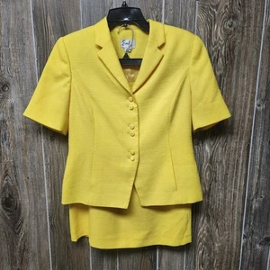 Vintage Emily Anzug 10P 60er gefüttert kanariengelb Retro Frühling Ostern - Bild 1 von 19