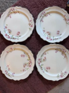 Homer Laughlin Virginia Rose Piatti da Pranzo 9 1/4" Set da 4 Bellissimi - Foto 1 di 3