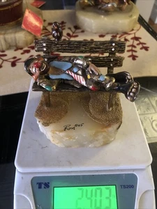 RON LEE Clown da circo "Dormire su una panchina del parco" 1985 -24 K oro firmato vintage - Foto 1 di 7