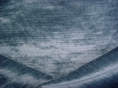 12-7/8Y Romo Kirkby K5058 Orion Deep Lagoon Faux Linen Velvet Upholstery Fabric - Image 1 of 4