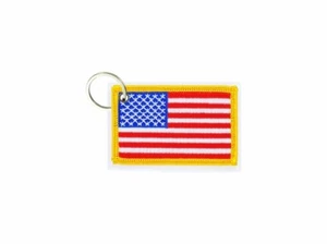Porte cle cles clef brode patch ecusson badge drapeau usa americain etats unis - Picture 1 of 1