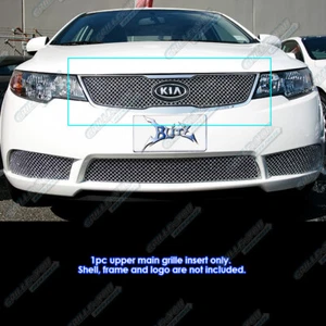 Fits 10-13 Kia Forte Main Upper Stainless Steel Chrome Mesh Grille Insert - Picture 1 of 3