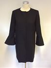 MARELLA BLACK SPECIAL OCCASION FLUTTED CUFF WOOL BLEND COAT SIZE 14