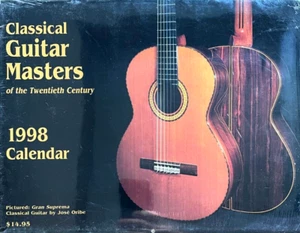1998 Classical Guitar Masters Of 20th Century Calendar 9.5"x12" NEW OLD STOCK - Picture 1 of 2