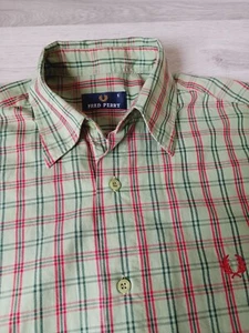 Camicia uomo Fred Perry manica lunga verde a quadri - taglia small - stile mod retrò - Foto 1 di 16