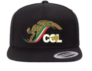 Colima ‘COL’ Escudo Mexicano - Mexico Escudo Flat Bill SnapBack - Black - Picture 1 of 1