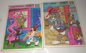 Vtg Tray Puzzles Tom & Jerry Pink Panther 80's Lot (2) - Picture 1 of 14