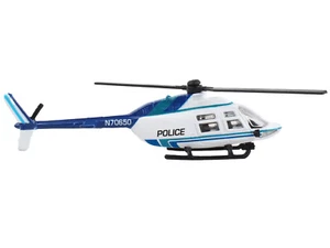 2023 Bell 206 Jetranger Helicopter Diecast Model Police-N70650 White Blue - Picture 1 of 3
