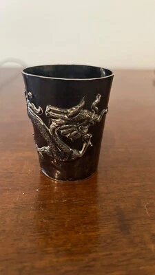 gobelet timbale en argent massif Dragon Chine - Photo 1/4