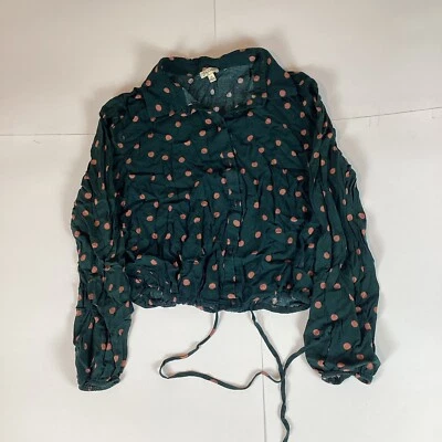 Camisa Top Lily Blanca Para Mujer Con Botones Talla XL Manga Larga Lunares Comodidad Foto 1 de 4