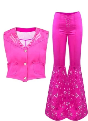 Barb E Cowgirl Movie Adult Costume women western rodeo large vest pants cosplay - Image 1 of 4