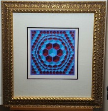 ONE DAY SALE!  Victor Vasarely Original Silkscreen "Pixix" 1980 Signed Framed