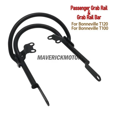 Manillar asiento trasero riel de agarre para Triumph Bonneville T100 17-22 T120 Ace negro Foto 1 de 4