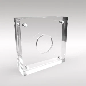 Estuche de exhibición de monedas de perspex/acrílico de plata estilo a prueba - Imagen 1 de 3