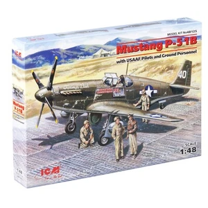 ICM 48125 Scale Model 1:48 Mustang P-51B WWII USAF Fighter + Pilots and Technics - Bild 1 von 24