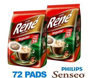 Philips Senseo 72 x Cafe Rene Cremé Classic Regular Roast Coffee Pads Bags Pods - Picture 1 of 1