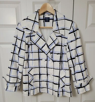 Chaqueta vintage para mujer JOCKEY persona a persona de algodón talla M blanca, azul y negra Foto 1 de 4