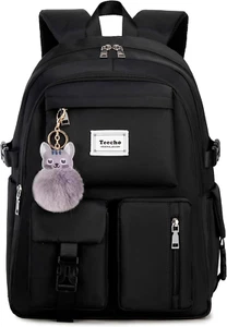Cute Backpack for Girl Fashion Waterproof Daypack for Women Black - Picture 1 of 12
