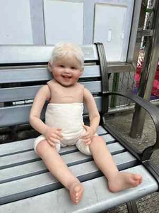 30in Reborn Baby Doll Short Hair Artist Hand-RootedToddler Boy Handmade Art Toy - Picture 1 of 8