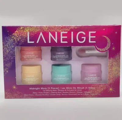 New--LANEIGE--Midnight Minis Lip Set of 5 X 3G Lip Sleeping Mask Balm Gift Set