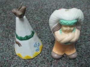 Vintage 60s Thanksgiving Native American Indian & Teepee 6 1/2" tall Candle New - Picture 1 of 3