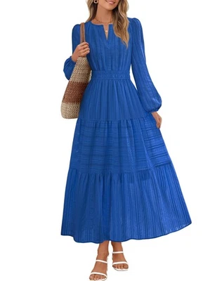 Vestidos de otoño para mujer MEROKETY para mujer 2025 invierno manga larga informales cuello en V en capas... Foto 1 de 4