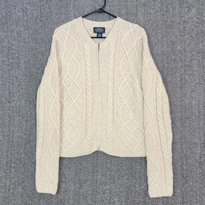 Suéter Sonoma Mujer S Beige Seda Angora Mezcla Lana Cremallera Completa Cárdigan Vintage Foto 1 de 4