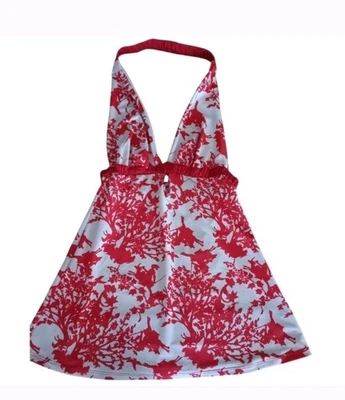 Camiseta sin mangas Charlotte Russe, para mujer mediana roja y crema oriental japonesa Y2K  Foto 1 de 4