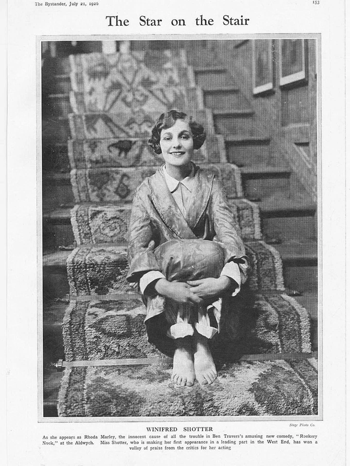 WINIFRED SHOTTER Actress in Rookery Nook at Aldwych Theatre - Antique Print 1926 - image 1 of 1